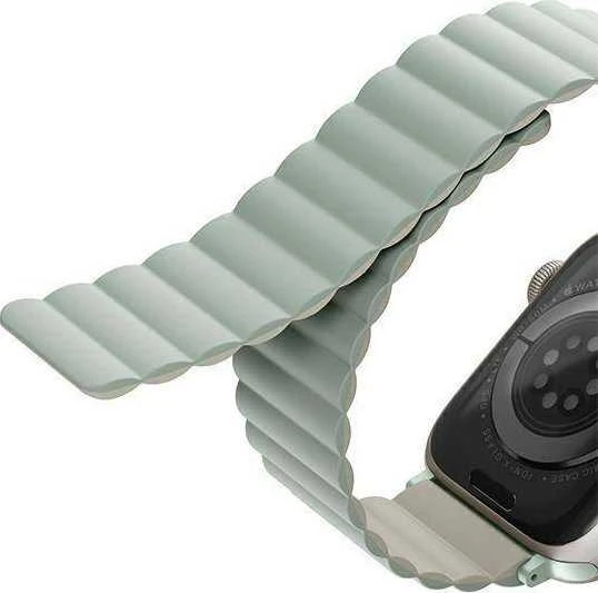 Uniq Išmaniojo laikrodžio Apple Watch 4/5/6/7/8/SE magnetinis/dvipusis dirželis, Smėlio/Žalsvos spalvos, 40/41mm