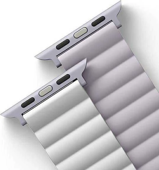 Uniq Išmaniojo laikrodžio Apple Watch 4/5/6/7/SE magnetinis/dvipusis dirželis, Rausvos/Baltos spalvos, 40/41mm