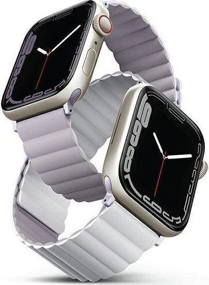 Uniq Išmaniojo laikrodžio Apple Watch 4/5/6/7/SE magnetinis/dvipusis dirželis, Rausvos/Baltos spalvos, 40/41mm