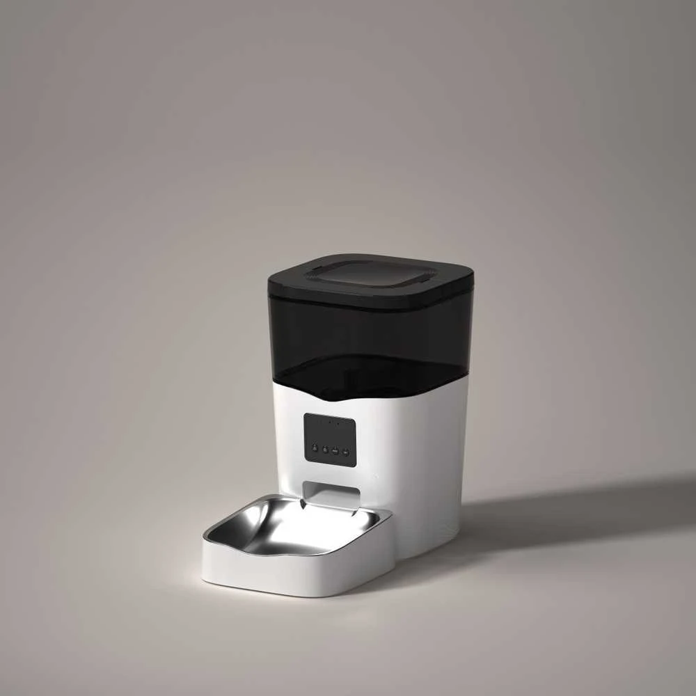Išmanus maisto dozatorius Sponge Pet Feeder Smart, baltas/juodas