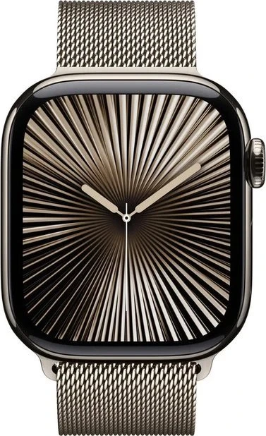 Išmanusis laikrodis Apple Watch 10 GPS + Cellular 46mm Natural Titanium Milanese Loop S/M Gray (MC7Q4QF/A)