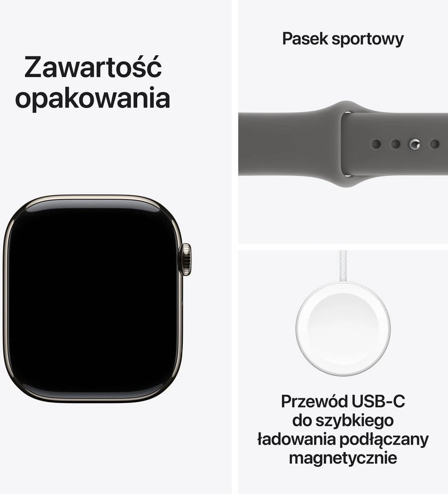 Išmanusis laikrodis Apple Watch 11 GPS + Cellular 46mm Natural Titanium Sport Band M/L Graphite (MFCX4ZR/A)