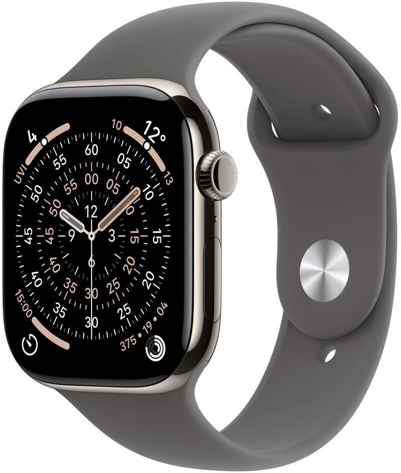 Išmanusis laikrodis Apple Watch 11 GPS + Cellular 46mm Natural Titanium Sport Band M/L Graphite (MFCX4ZR/A)
