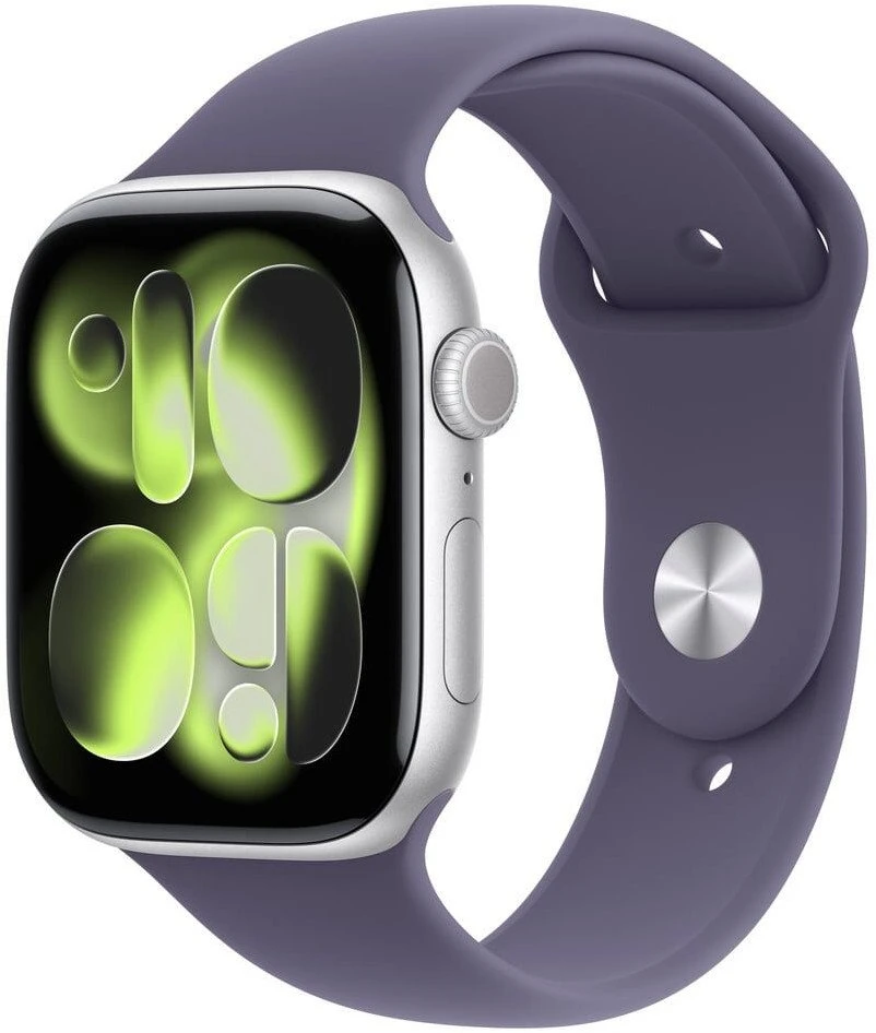 Išmanusis laikrodis Apple Watch 11 GPS + Cellular 46mm Sidabrinis Alu Sport Band S/M Violetinė (MFCP4ZR/A)