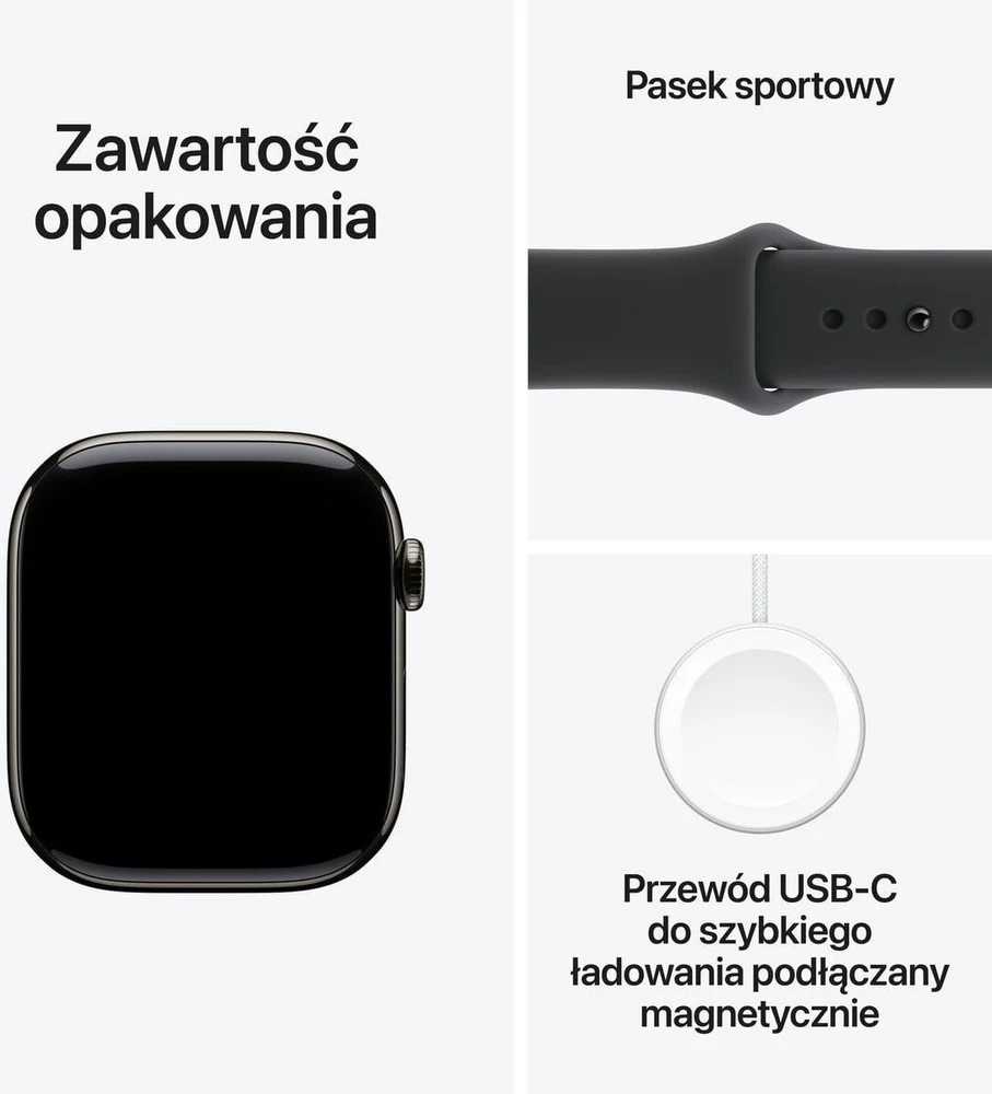 Išmanusis laikrodis Apple Watch S11 Titanium Slate Cellular 46mm (Juodas Sport Band) S/M