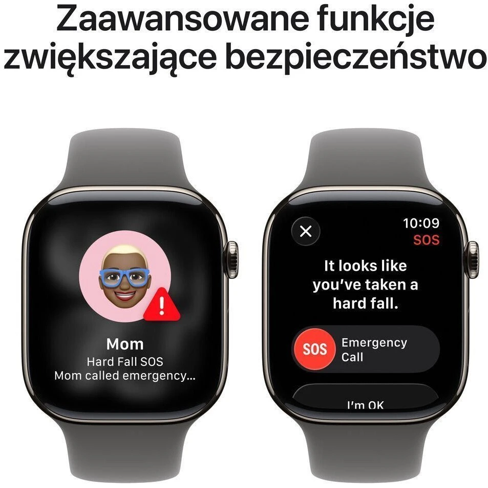 Išmanusis laikrodis Apple Watch series 11 gps + cellular, koperta 46 mm su tytanu w kolorze naturalnym, dirželis sportowy w kolorze górskiej szarości - dydis m/l