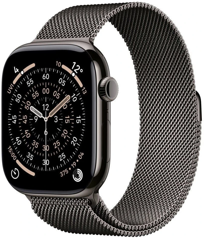 Išmanusis laikrodis Apple Watch Series 11 GPS + Cellular 46 mm šiferio titano korpusas su šiferio Milanese kilpele – S/M