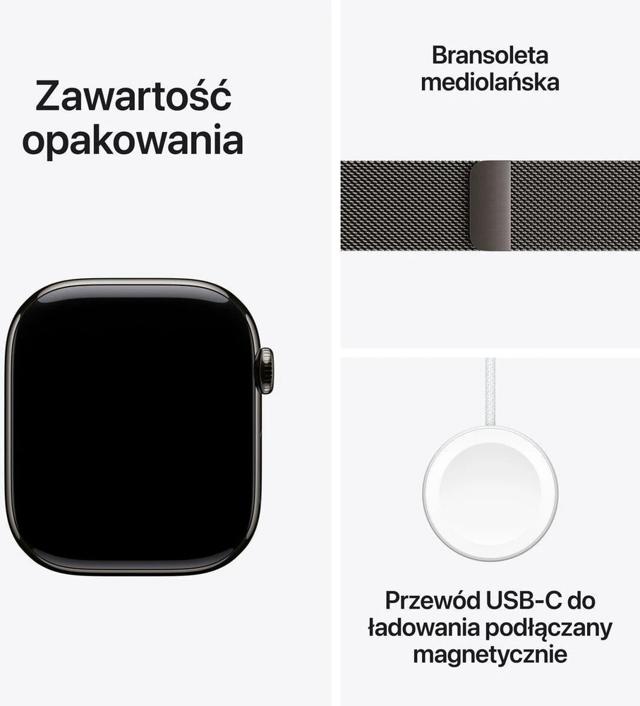 Išmanusis laikrodis Apple Watch Series 11 GPS + Cellular 46 mm šiferio titano korpusas su šiferio Milanese kilpele – S/M