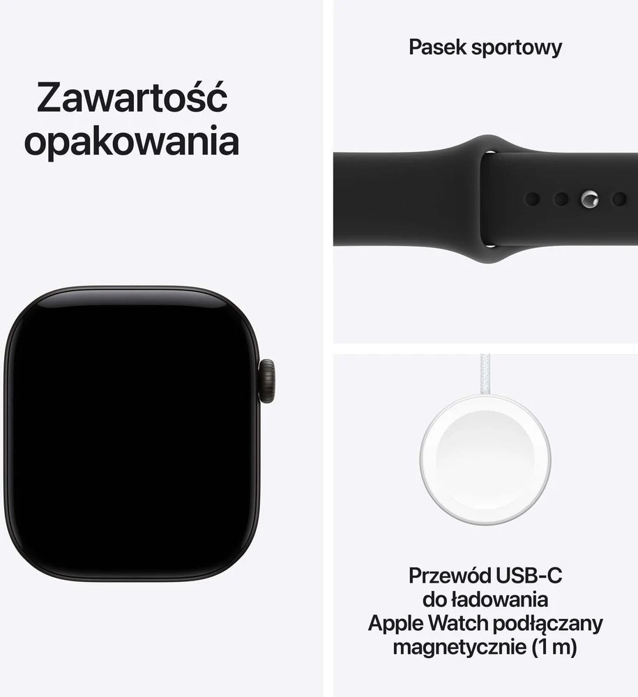 Išmanusis laikrodis Apple Watch 12 GPS 46mm Juodas Alu Sport Band M/L Juodas (MJEL4MP/A)