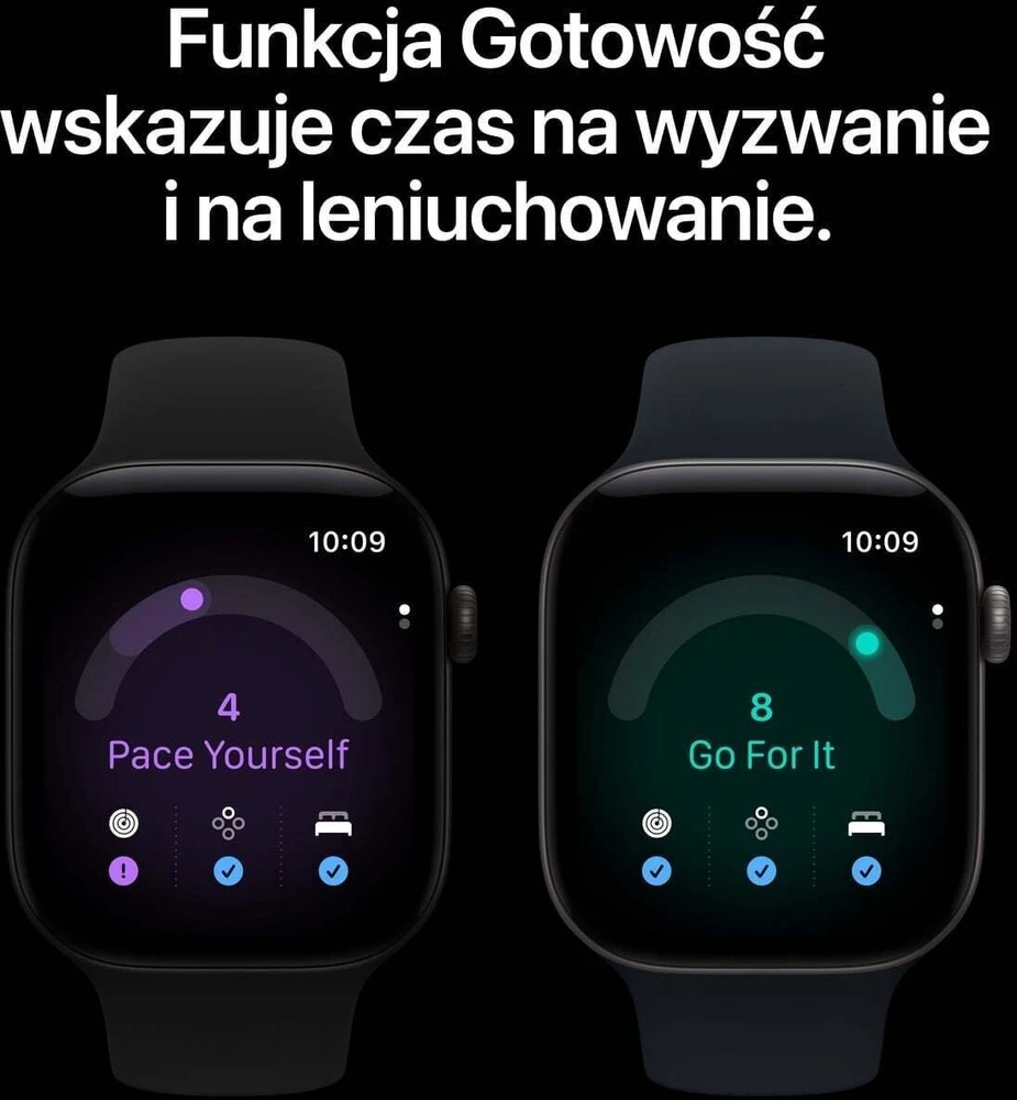 Išmanusis laikrodis Apple Watch seria 12 gps, koperta 46 mm su aliuminio (juodos spalvos), dirželis sportowy (juodos spalvos) - dydis s/m