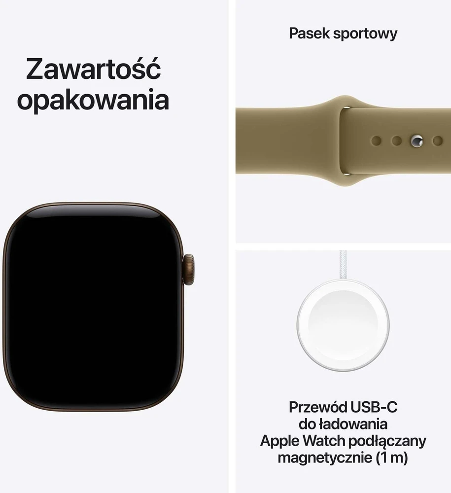 Išmanusis laikrodis Apple Watch 12 GPS 46mm Dark Bronze Alu Sport Band M/L Oliwkowy (MJEU4MP/A)