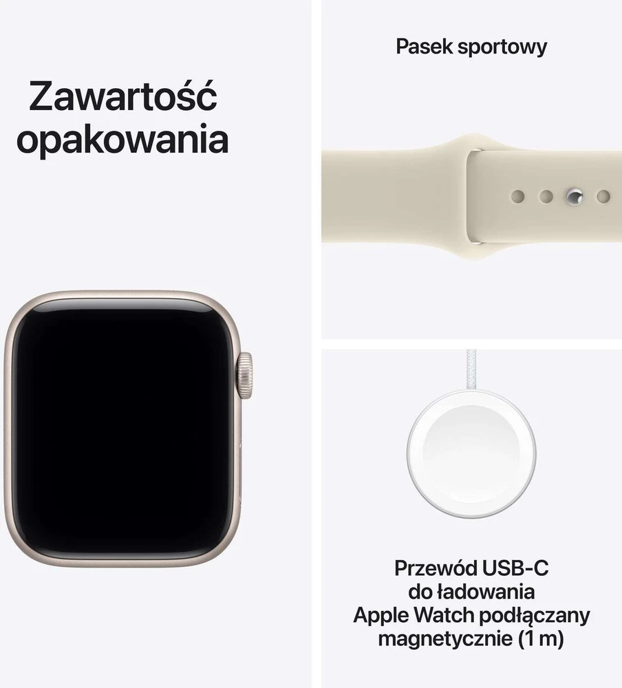 Išmanusis laikrodis Apple Watch SE 3 GPS + Cellular 44mm Starlight Alu Sport S/M Smėlio spalvos (MJLL4MP/A)