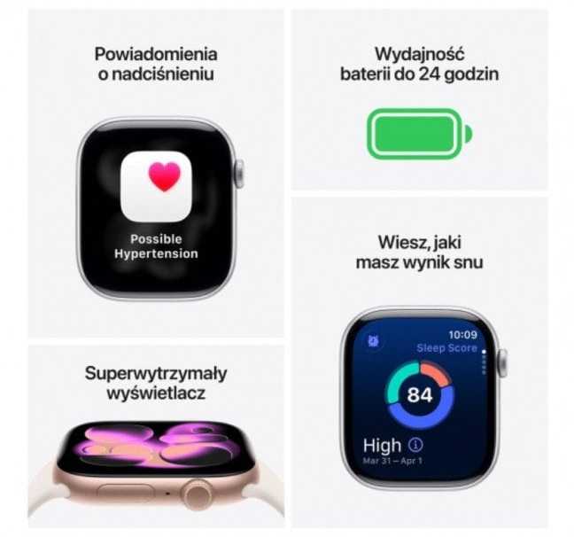 Išmanusis laikrodis Apple Watch series 11 gps+cellular koperta 46 mm su aliuminio sidabro spalvos, dirželis sportowy w kolorze mlecznego fioletu - dydis m/l