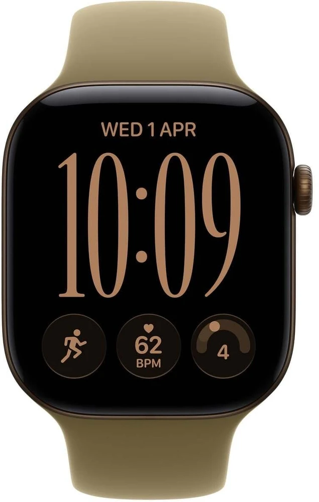 Išmanusis laikrodis Apple Watch Series 12 GPS 42 mm tamsiai bronzinio aliuminio korpusas su alyvuogių sportine apyranke – S/M – MJEF4ET/A