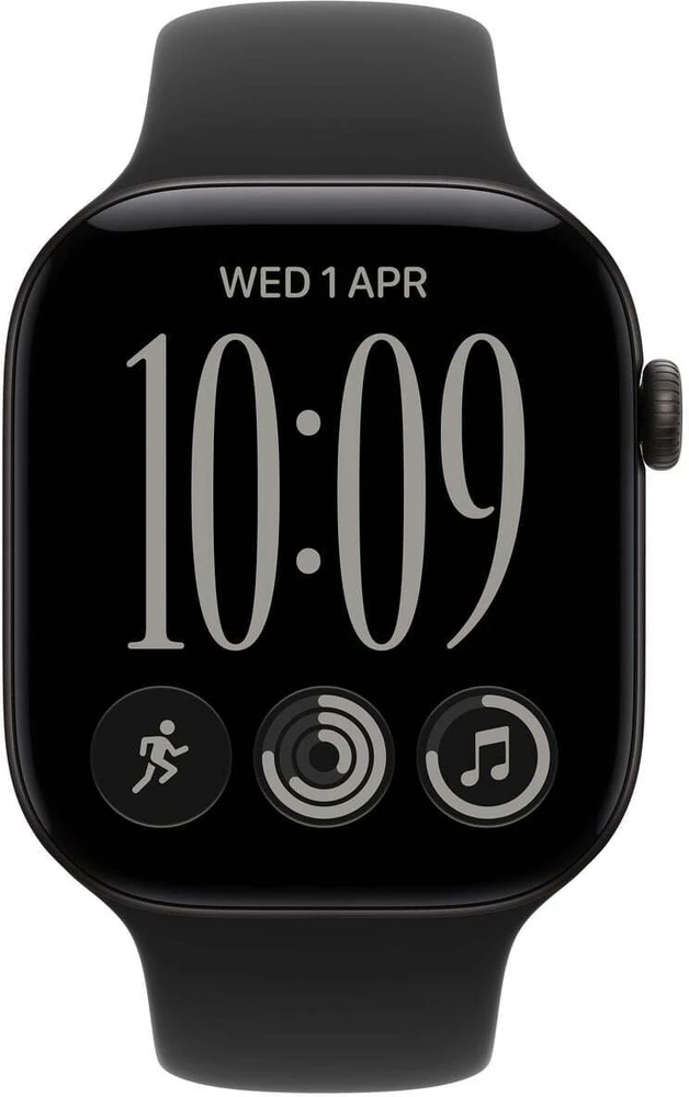 Išmanusis laikrodis Apple Watch Series 12 GPS 42 mm juodo aliuminio korpusas su juodu sportiniu dirželiu – S/M – MJEA4ET/A