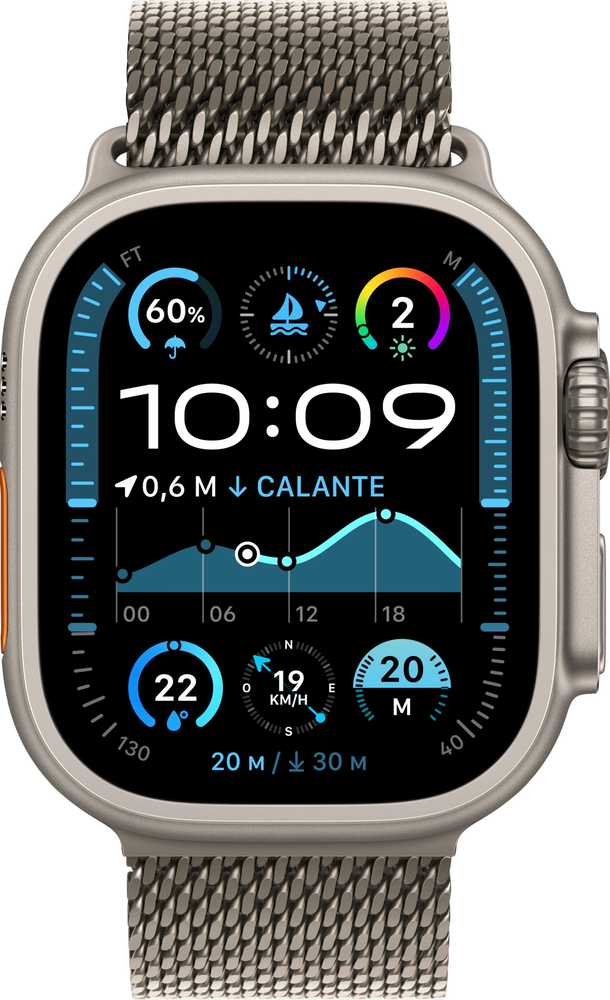 Išmanusis laikrodis Apple Watch Ultra 2 GPS + Cellular 49mm Natural Titanium Case Milanese Loop S Pilkas (MX4M3FD/A)
