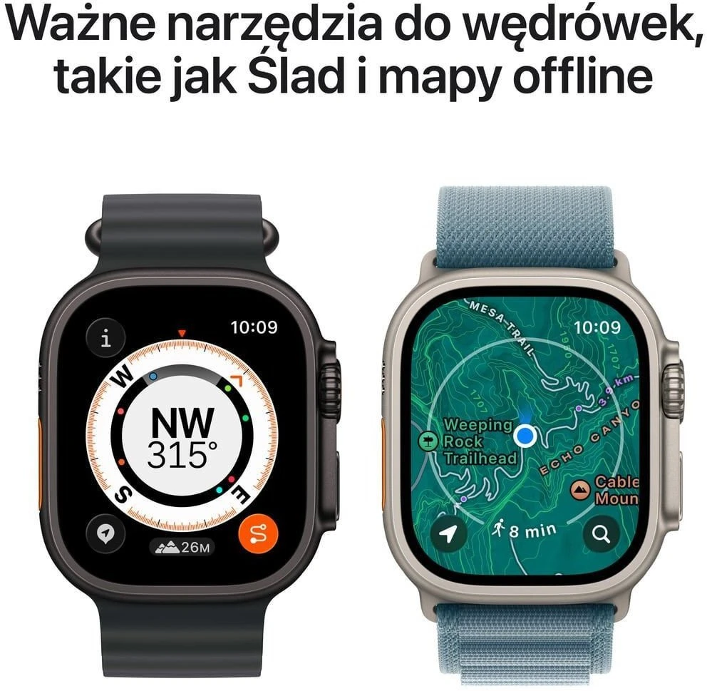 Išmanusis laikrodis Apple Watch Ultra 3 GPS + Cellular 49mm su natūralaus titano korpusu ir natūralaus titano Milano apyranke - Small