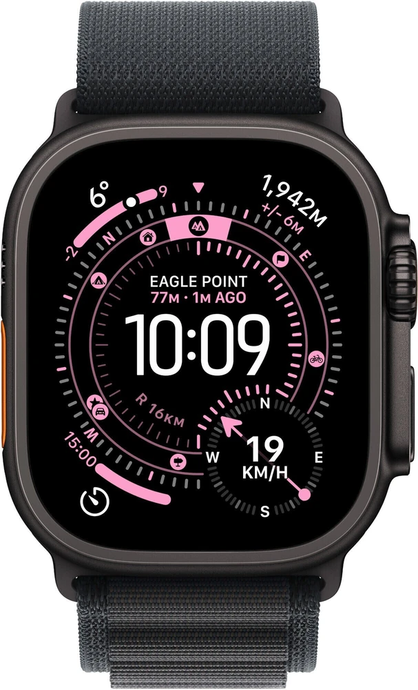 Išmanusis laikrodis Apple Watch Ultra 3 OLED 49 mm Skaitmeninis 422 x 514 pikseliai Lietimui jautrus ekranas 5G Juoda „Wi-Fi“ GPS (palydovinis)