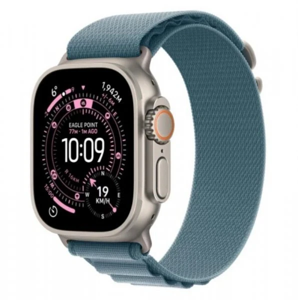 Išmanusis laikrodis Apple Watch ultra 3 gps + cellular 49mm koperta 49 mm su tytanu w kolorze naturalnym opaska alpine w kolorze jasnoniebieskim - dydis s