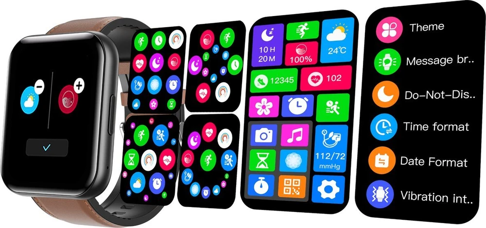 Išmanusis laikrodis Bemi SmartWatch Exo Juodas + Silikoninis dirželis Raudonas / Raudonas vynas