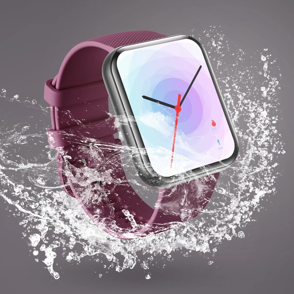 Išmanusis laikrodis Bemi SmartWatch Exo Juodas + Silikoninis dirželis Raudonas / Raudonas vynas
