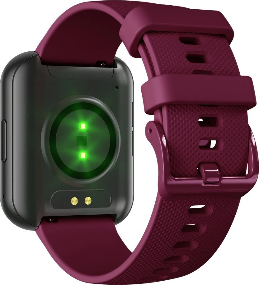 Išmanusis laikrodis Bemi SmartWatch Exo Juodas + Silikoninis dirželis Raudonas / Raudonas vynas