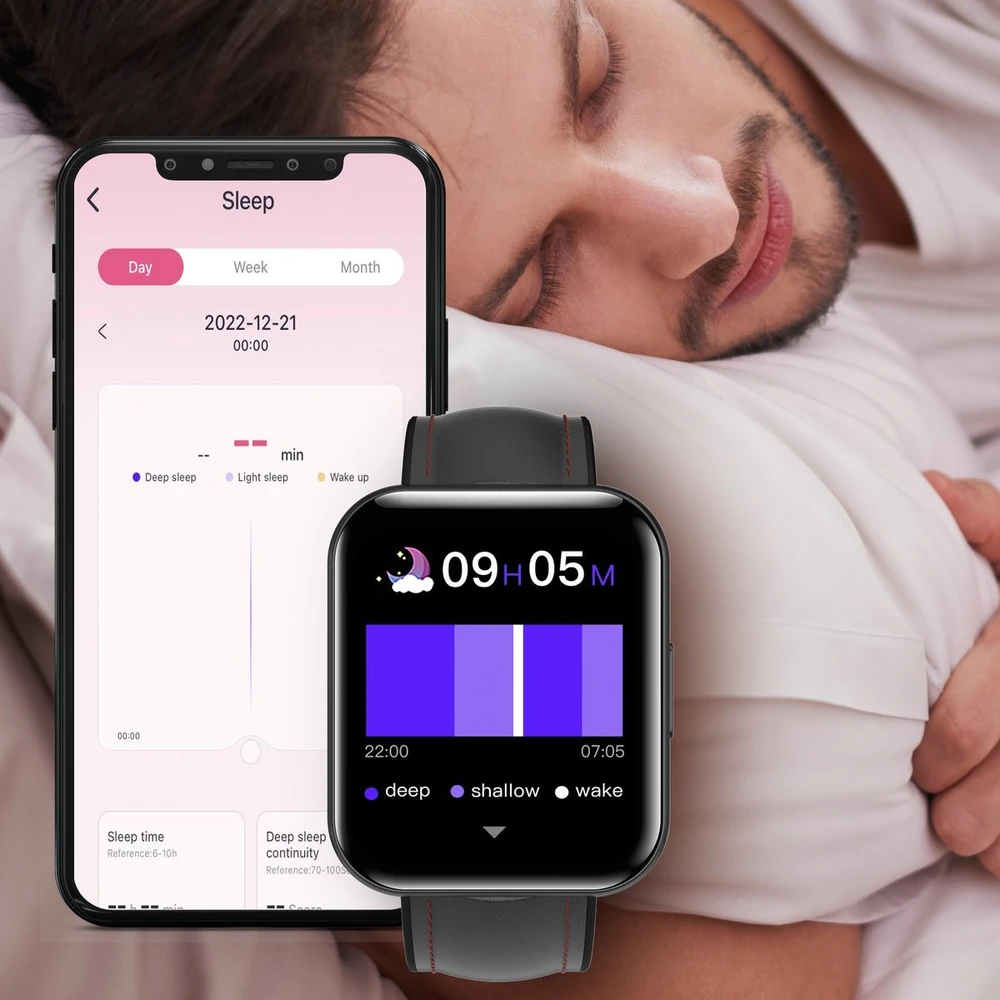 Išmanusis laikrodis Bemi SmartWatch Exo Juodas + Silikoninis dirželis Raudonas / Raudonas vynas