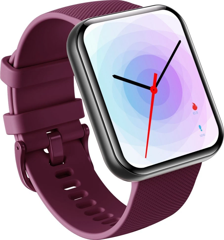 Išmanusis laikrodis Bemi SmartWatch Exo Juodas + Silikoninis dirželis Raudonas / Raudonas vynas