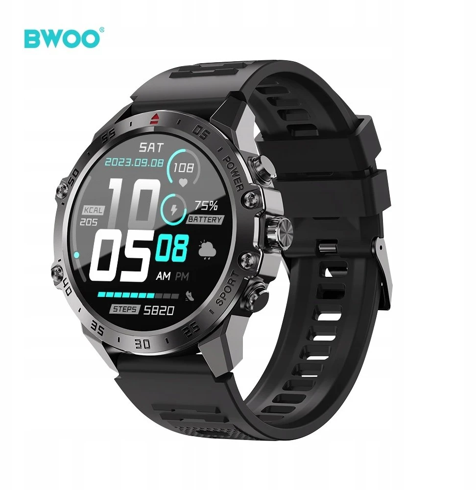 BWOO išmanusis laikrodis WA-08 1.43” AMOLED juodas