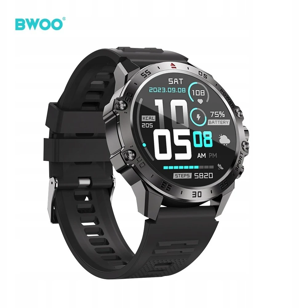 BWOO išmanusis laikrodis WA-08 1.43” AMOLED juodas
