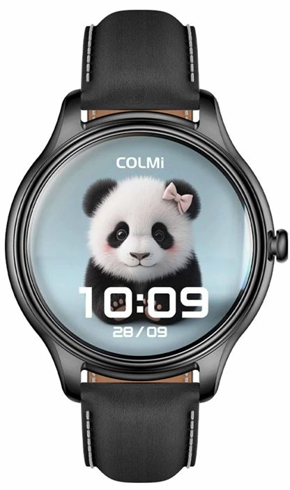 Išmanusis laikrodis COLMI L28 Smart Watch (juodas silicone + juodas leather strap)