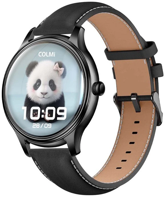 Išmanusis laikrodis COLMI L28 Smart Watch (juodas silicone + juodas leather strap)