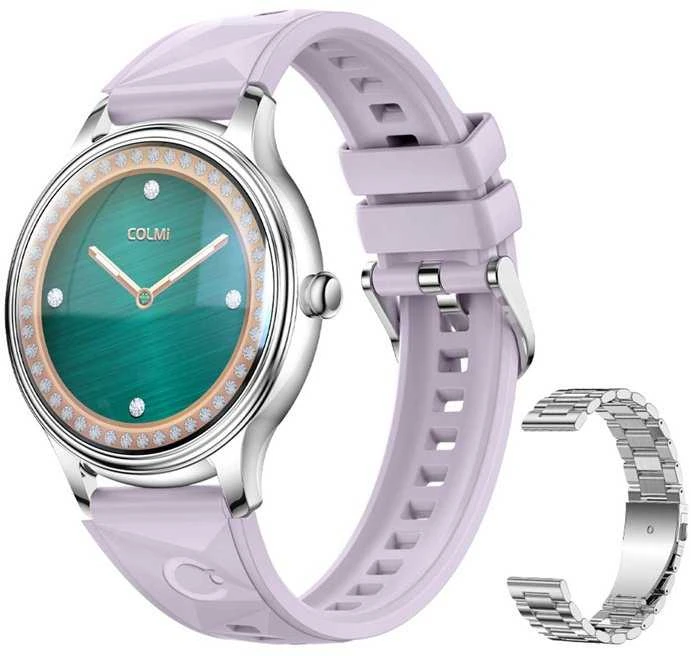 Išmanusis laikrodis COLMI L28 Smart Watch (Sidabrinis-violetinė + sidabrinis steel strap)