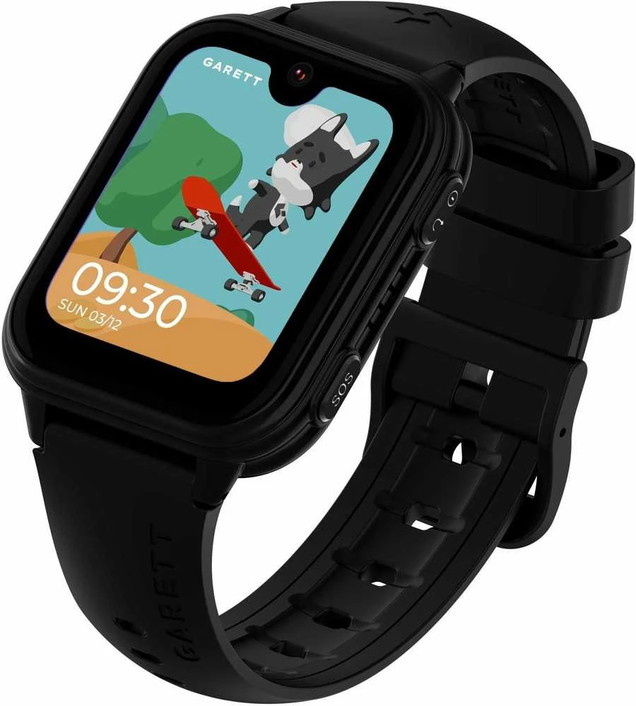 Išmanusis laikrodis su lietuvišku meniu Garett Kids Vibe AI 4G su GPS, kamera, Juodas