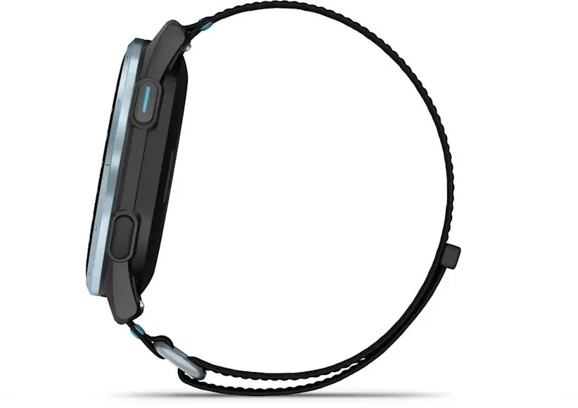 Išmanusis laikrodis Garmin Approach® J1, debesų mėlynos spalvos aliumininis korpusas su juodos / žydros spalvos „ComfortFit“ medžiaginiu dirželiu | 010-03898-00