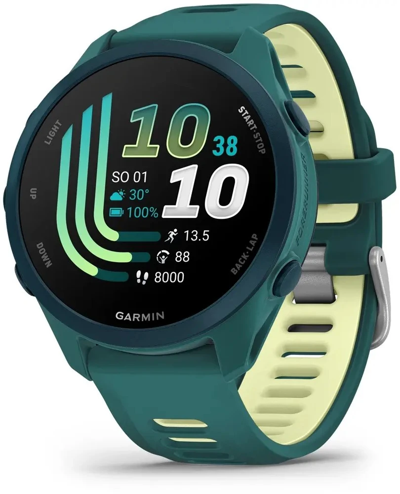 „Garmin Forerunner 170 Music“ išmanusis laikrodis, žalsvai mėlyna/citrininė spalva