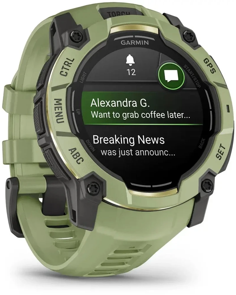 Išmanusis laikrodis Garmin Instinct 3 –50 mm, AMOLED Fern žalias with fern žalias silicone band