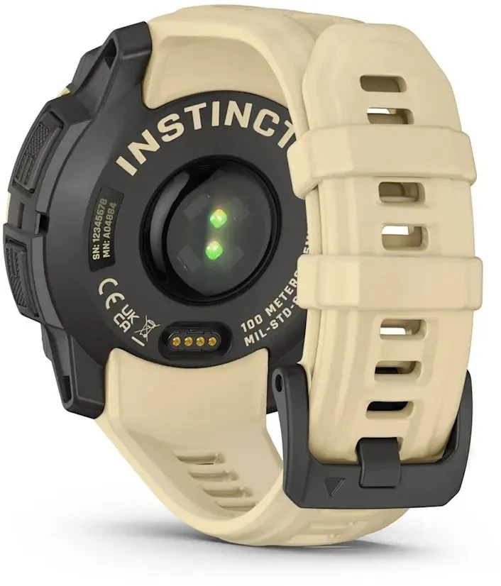 Išmanusis laikrodis „Garmin Instinct 3“ – 45 mm, AMOLED citrinos spalvos su citrinos spalvos silikoniniu dirželiu