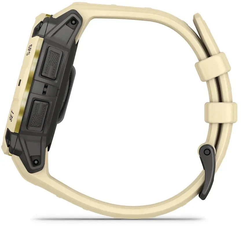 Išmanusis laikrodis „Garmin Instinct 3“ – 45 mm, AMOLED citrinos spalvos su citrinos spalvos silikoniniu dirželiu