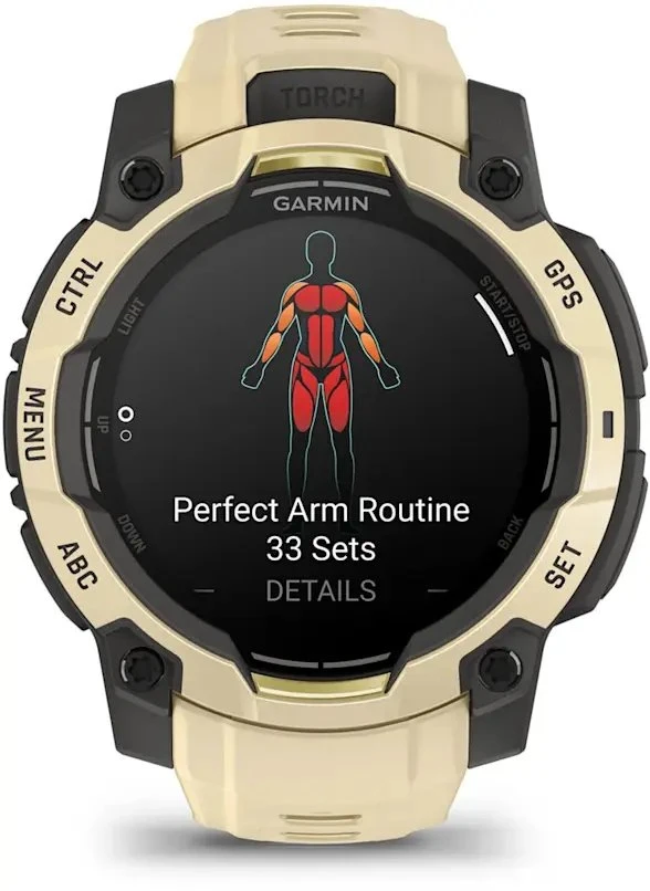 Išmanusis laikrodis „Garmin Instinct 3“ – 45 mm, AMOLED citrinos spalvos su citrinos spalvos silikoniniu dirželiu