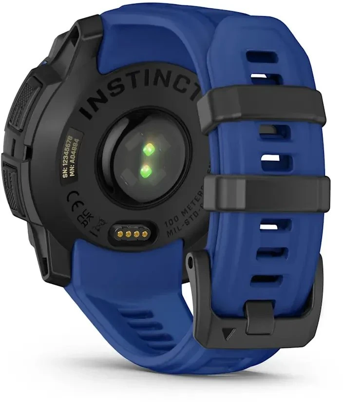 Išmanusis laikrodis Garmin Instinct 3 – 45 mm, AMOLED, Juodas su mėlynu / juodu dirželiu