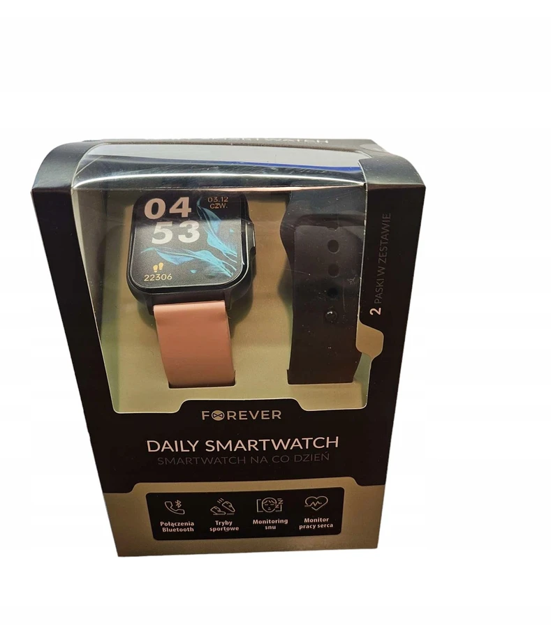 Gepardwatches Rožinė Išmanusis laikrodis Forever SW-115 lite square SPACE GRAY/Rožinis