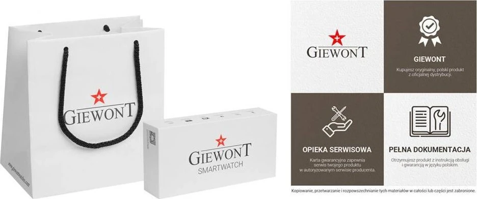 Išmanusis laikrodis Giewont GW120-2 PRO, Juodos spalvos