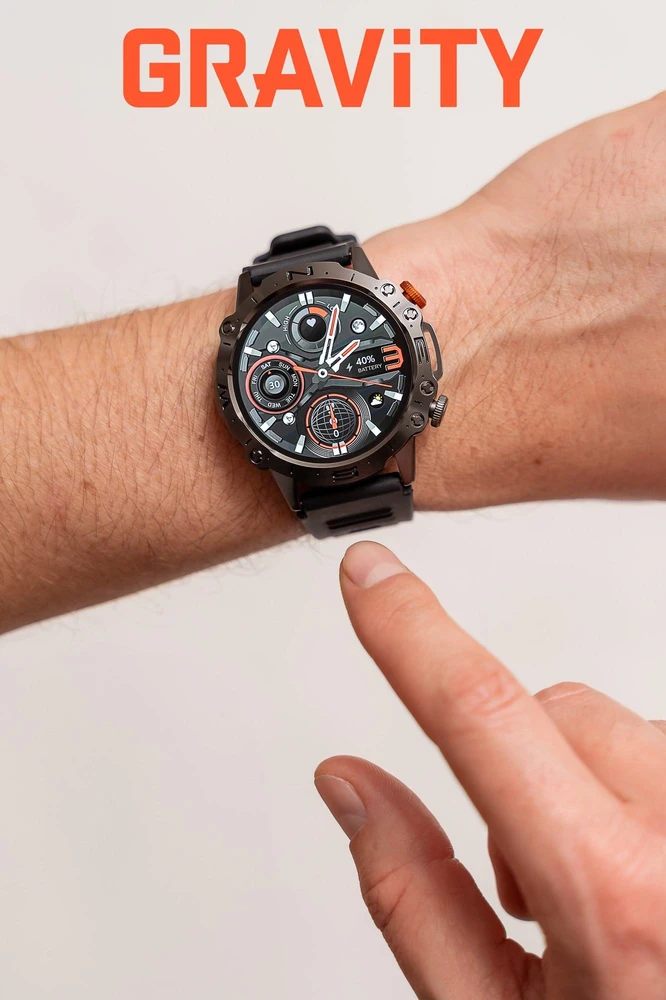 Išmanusis laikrodis MĘSKI GRAVITY GT20-7 - AMOLED, DODATKOWY PASEK (sg024g)