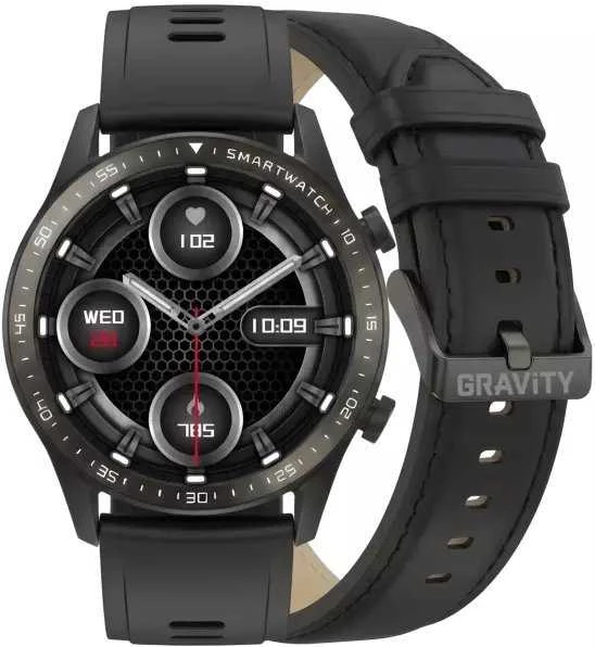 Išmanusis laikrodis Gravity Juodas su 2 dirželiais GT10-2