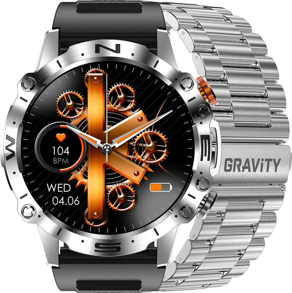Išmanusis laikrodis MĘSKI GRAVITY GT20-2 - AMOLED, DODATKOWY PASEK (sg024b)