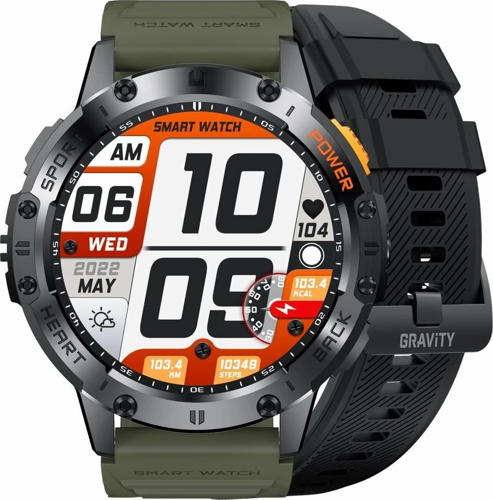 GRAVITY GT22-5 MEN'S Išmanusis laikrodis - AMOLED, ADDITIONAL BELT (sg030e)