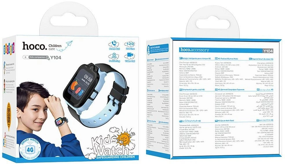Išmanusis laikrodis for kids Hoco 1,69" 4G GPS with call function Y104 mėlynas