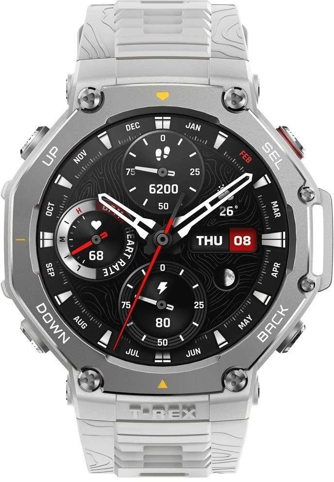 Išmanusis laikrodis Amazfit T-Rex 3, Nerudijančio plieno korpusas su pilkos spalvos silikoniniu dirželiu
