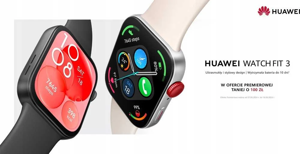 HUAWEI WATCH FIT 3 Pink Fluoroelastomer Strap